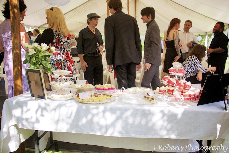 Tea cakes for garden party wedding - wedding photography sydney